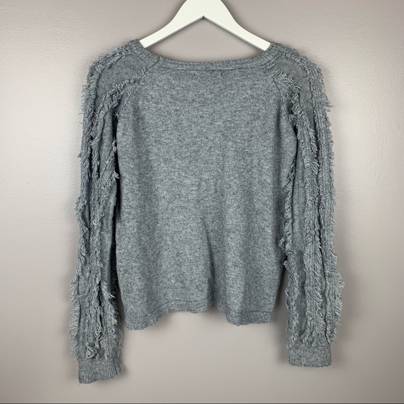 And The Why Sweater Pullover Fringe Sleeves S/M - Picture 2 of 5